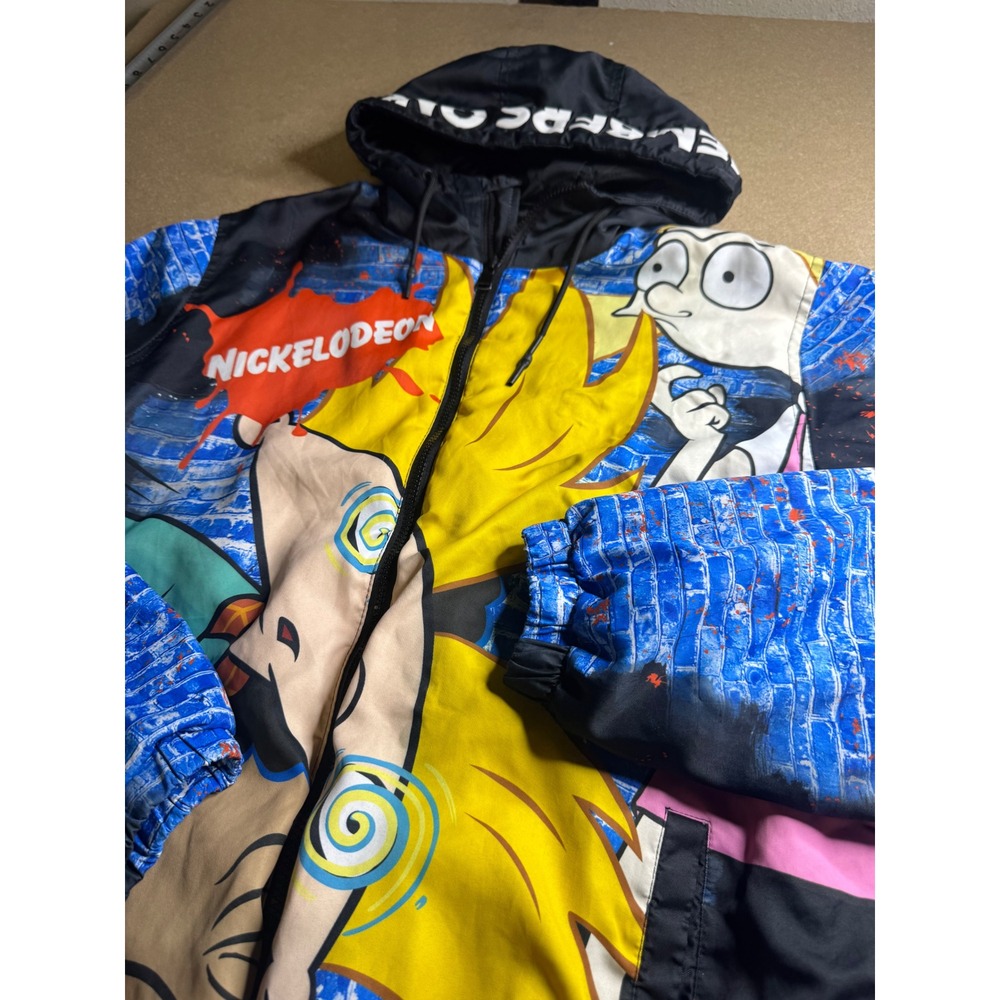 Members Only Nickelodeon Hey Arnold Windbreaker Puffer Jacket Mens L REAR